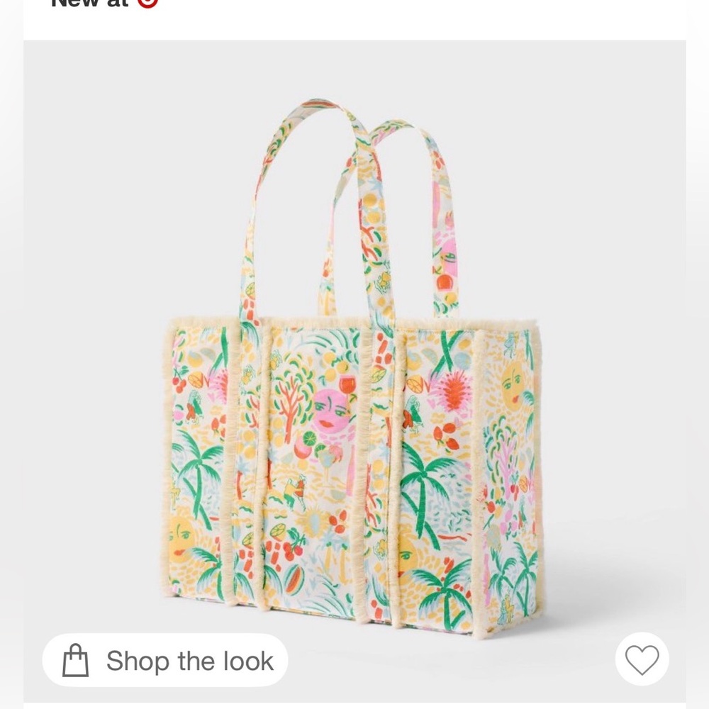 NWT. Roller Rabbit x Target - Floral Print Tote Bag
